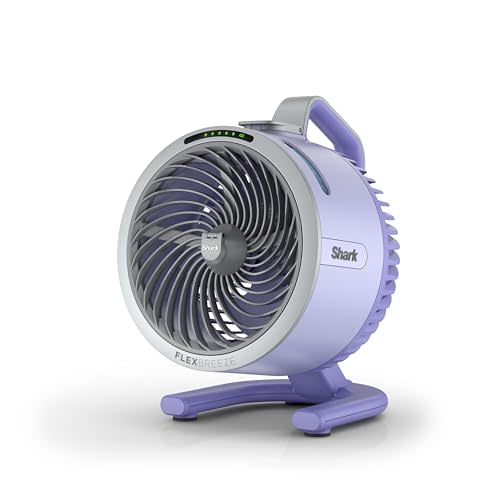 Shark FlexBreeze HydroGo Fan—Ultra-powerful portable fan with indoor + outdoor mist, Up to 70 feet of reach, corded & cordless, up to 12-hr. battery, 5 speeds, evaporative misting, Lilac, FA052LV
