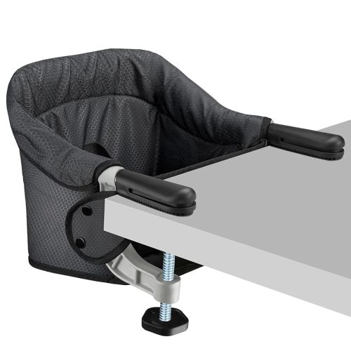 Hook On Chair, Safe and High Load Design, Fold-Flat Storage and Tight Fixing Clip on Table High Chair, Removable Seat Cushion, Attach to Fast Table Chair (Black)