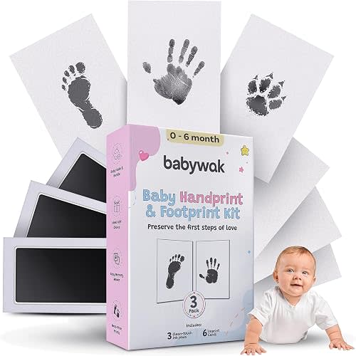 Baby Hand and Footprint Kit – Inkless Clean Touch, Non-Toxic for Newborn Skin, Keepsake for Boy or Girl, Inkless Footprint Kit for Babies, Dogs & Cats