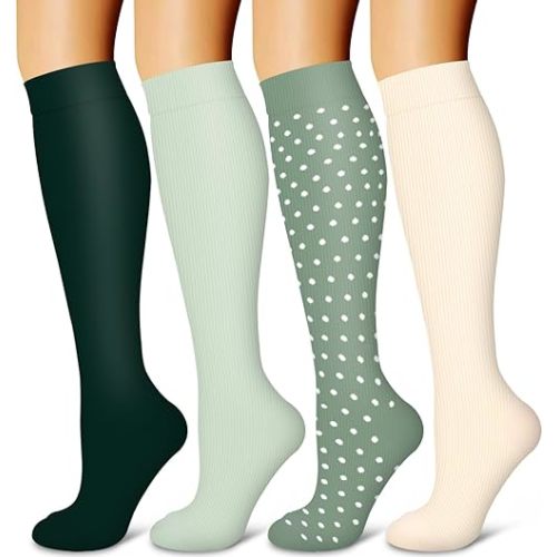 Laite Hebe 4 Pairs-Compression Socks for Women&Men Circulation-Best Support for Nurses,Running,Athletic
