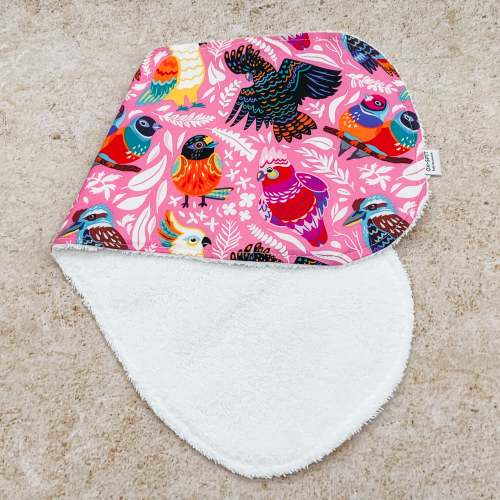 Aussie Birds Pink Burp Cloths