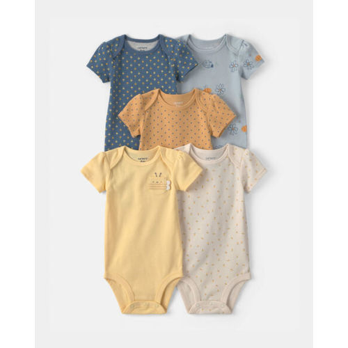 Baby Girl 5-Pack Floral Multipack Bodysuits - Yellow/Blue | Carter's