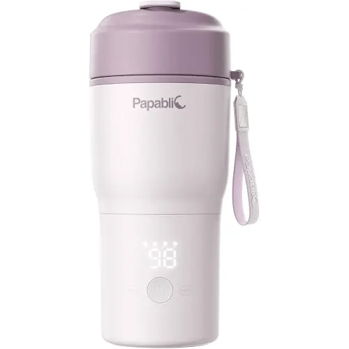 Papablic Portable Bottle Warmer – Fast Heating Baby Bottle Warmer on The Go with Sterilization, Wide Mouth & Smart Temperature Control, Car & Outdoor Feeding, Spodumene Purple