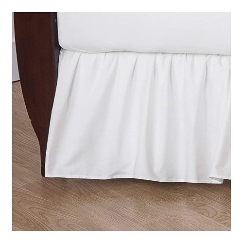 American Baby Company 100% Natural Cotton Percale Ruffled Crib Skirt, White, 52"L x 28"W + 13.5"