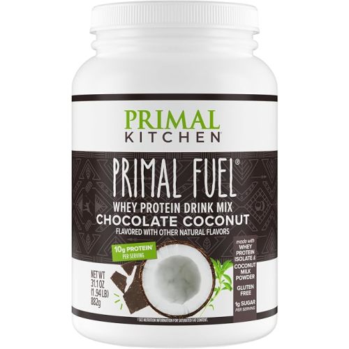 Primal Kitchen Primal Fuel Chocolate Coconut Whey Protein Powder, Gluten and Soy Free, 1.94 Pounds