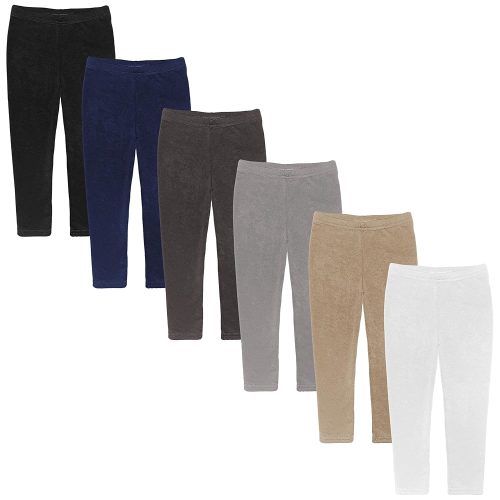 Boys Girls Toddler Little Kids Unisex 6 Pack Cotton Stretch Snug Fitting Long Pant Leggings