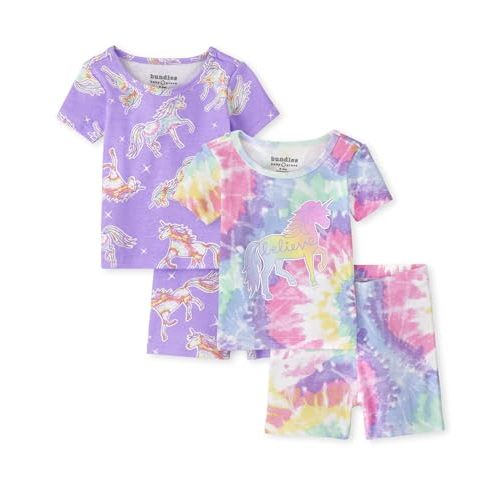 The Children's Place baby-girls And Toddler 100% Cotton Short Sleeve Top and Pants,2 Piece Pajama Set