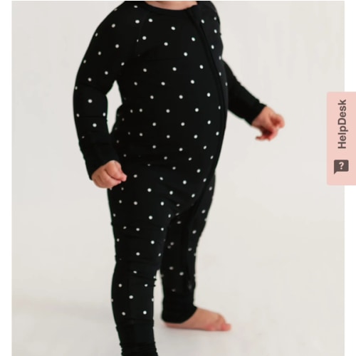 Infant Romper in Black Polka Dots – Silks