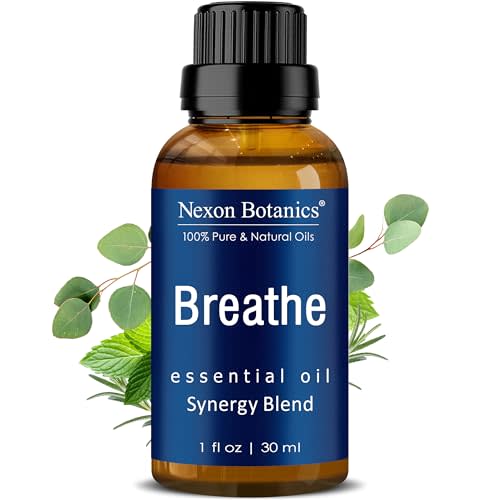 Breathe Essential Oil Blend 30 ml - Eucalyptus, Menthol for Humidifiers | Breathe Easy Aromatherapy Blend with Eucalyptus, Peppermint, Rosemary and Niaouli Oils for Diffusers - Nexon Botanics