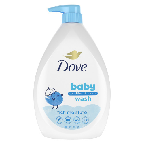 Baby Dove Sensitive Liquid Body Wash Hypoallergenic 34 oz with Rich Moisture and Delicate Scent