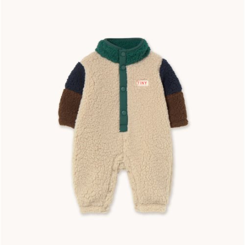 COLOR BLOCK POLAR SHERPA ONE-PIECE dark green | TINY