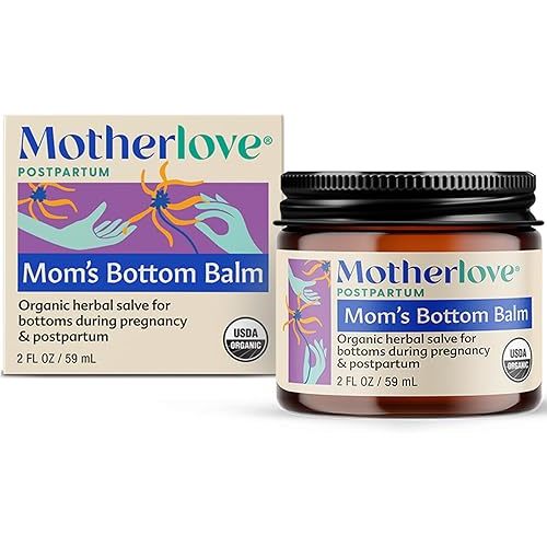 Motherlove Mom's Bottom Balm (2 oz) Organic Herbal Salve w/Witch Hazel for Bottoms During Pregnancy & Postpartum —Non-GMO Ointment