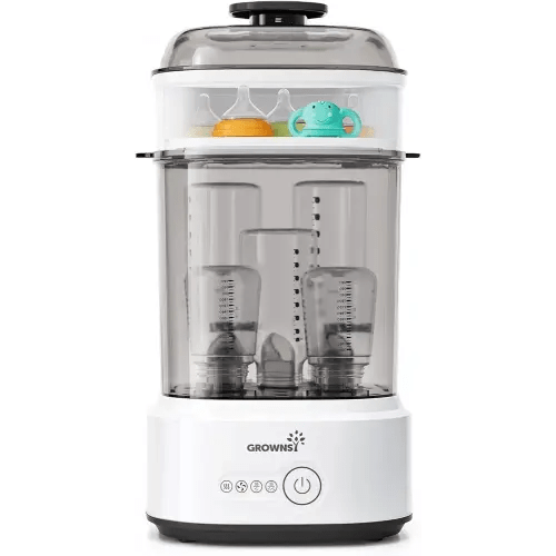 Bottle Sterilizer and Dryer, Compact Electric Steam Baby Bottle Sterilizer (Esterilizador de Biberones), Bottle Sanitizer for Baby Bottles, Pacifiers, Pump Parts Black