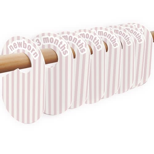 8 Pack Baby Closet Dividers – Pure Green Nursery Organizer for Baby Clothes 0-24 Months, Closet Size Markers, Baby Clothing Organizer for Nursery (pale pink)