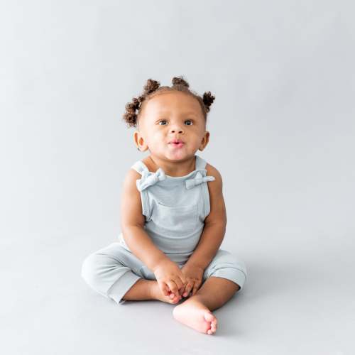 Bamboo Jersey Baby Overall in Fog | Kyte Baby