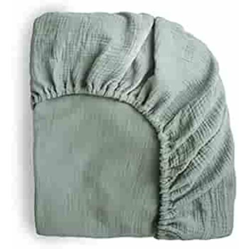mushie Extra Soft Muslin Fitted Crib Sheet | 28"x 52" (Roman Green)