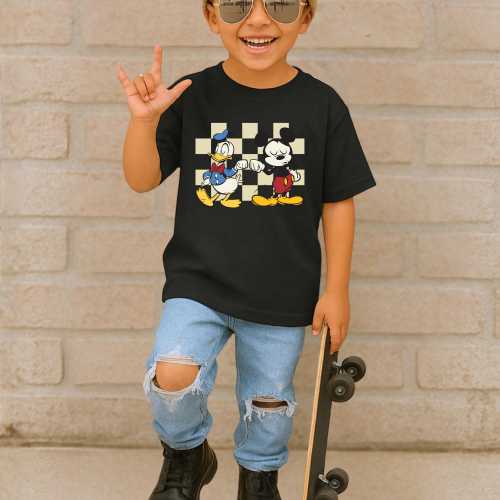 Checkered Mickey and Donald Toddler T-Shirt, Disney Friends Shirt, Mickey Mouse And Donald Duck Kids Shirt, Best Friends Shirt, Sweatshirt