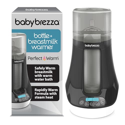 Baby Brezza Fast Baby Bottle Warmer - Baby Milk Warmer + Breastmilk Warmer Defroster 2 Unique Temperatures for Breastmilk + Formula - Universal Fit for All Bottles, Storage Bags + Food Jars