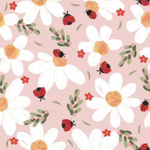 Minky Daisy & Ladybug Floral Baby Blanket, Nursing Pillow Cover, Girl Crib Bedding, Woodland Floral Baby, Country Swaddle, Sheet, Changing