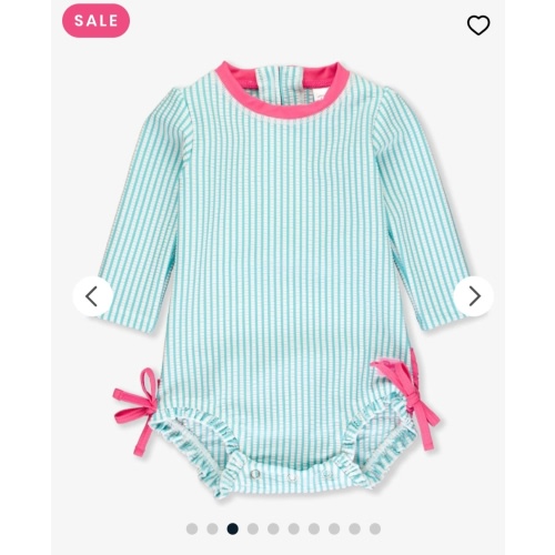 Seersucker Long Sleeve One Piece Rash Guard