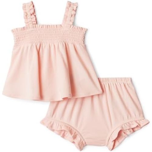Amazon Essentials x Sofia Grainge Baby Girls' Cotton Sleeveless Shirt and Shorts Play Set