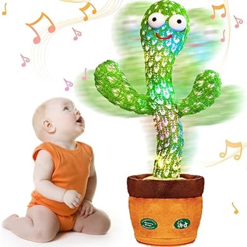 Singing Cactus Toy, Talking LED Toy with Audio Recording & Mimic