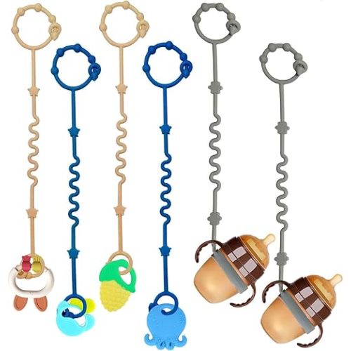 Toy Straps for Baby,RTMOK Silicone Setpacifier Clip,Applies to Car Seat Toy,Teether Toy,High Chair,Stroller Accessories,Baby Toy Clips,Cribs,Rocking Chair