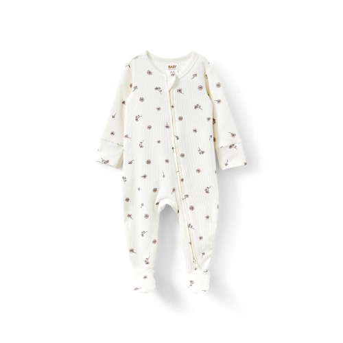 Organic Pointelle Zip All In One Romper, 0-3M