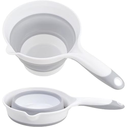 Folding Water Ladle for Bath Collapsible Water Scoop Bath Ladle Grey