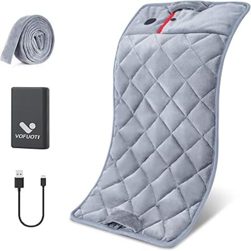 Vofuoti Portable Heating Pad, Cordless Weighted Heating Pads with 10000mAh Battery and 3 Heat Settings, Electric Heated Pad for for Back, Abdomen, Neck & Shoulder, Gift for Family, 12" x 24"