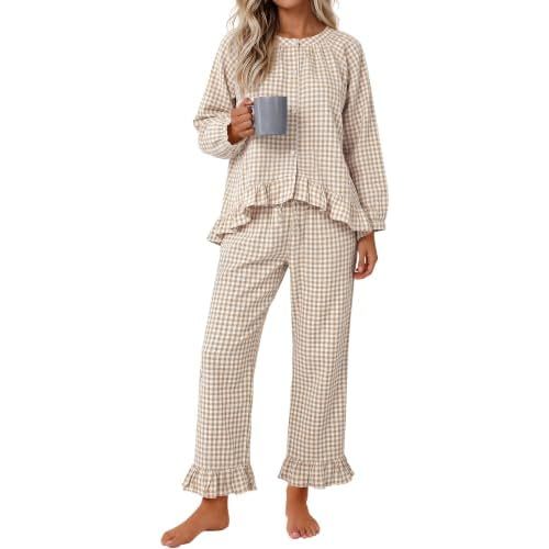 Neer Women Gingham Pajama Set 2 Piece Plaid Loungewear