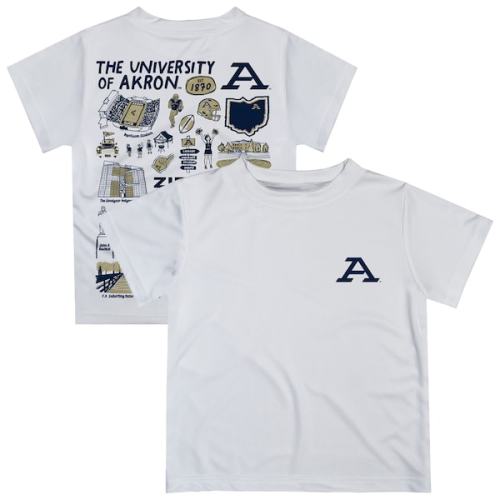 Toddler Vive La Fete  White Akron Zips Impressions Artwork T-Shirt