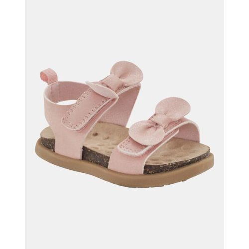 Baby Every Step® First Walker Bow Faux Cork Sandals - Pink | Carter's