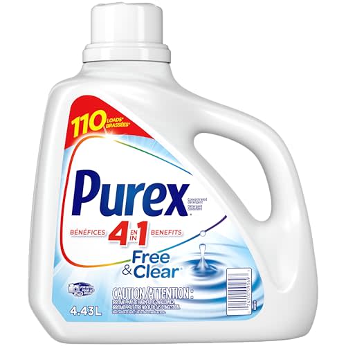 Purex Free and Clear Liquid Detergent for Sensitive Skin, 4.43 Liters (Packaging May Vary)
