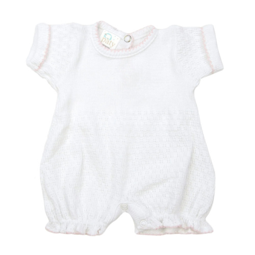 Paty Knit Baby Girl Bubble with Ruffle Hem - PatyInc