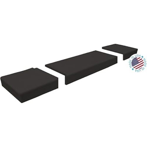 KidKusion Soft Seat Hearth Pad | Made in USA| Black | 90" x 14" | Fireplace and Hearth Protection