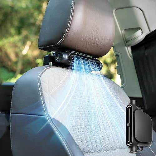 2026 NEW Car Seat Fan, Invisible Car Headrest Cooling Fan, USB Backseat Fan Portable Vehicle Design with 3 Adjustable Wind Speeds for Most Cars Vehicle Jeep Van RV Truck