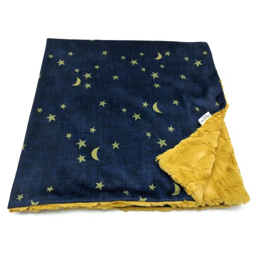 Stars and Moon Baby Blanket, Navy Blue Nursery Blanket Stars and Moon, Stars and Moon Nursery Gender Neutral Blanket Moon and Stars Nursery