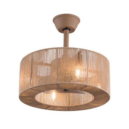 YIYIBYUS Contemporary 4-Light Rustic Enclosed Ceiling Fan with Unique Shade