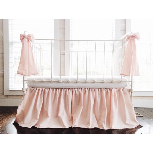Ballet Pink Farmhouse Crib Bedding Set | High Cotton Textile
