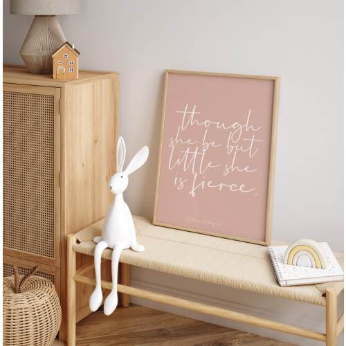 Though She Be But Little She is Fierce - William Shakespeare quote print | Girls room print | Girls Prints | Girls quotes | Nursery decor