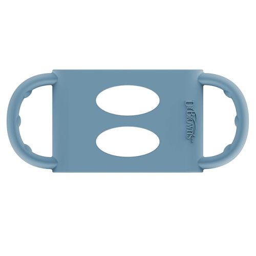 Dr. Brown's Wide-Neck Baby Bottle Handles, 100% Silicone, Easy Grip Removable Handles for Bottle to Sippy Cup Transition, Blue, 4m+