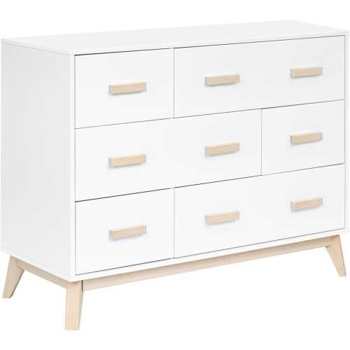Babyletto Scoot 6-Drawer Dresser - White / Washed Natural