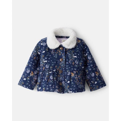 Baby Girl Floral Print Flannel Jacket - Navy - OshKosh B'gosh | Carter's