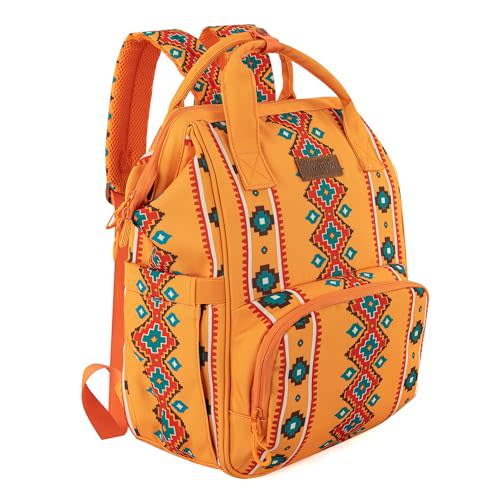 Wrangler Aztec Backpack Organized Daypack Travel Baby Bag with Stroller Strap and Side Bottle Pockets WG2204-9110MST