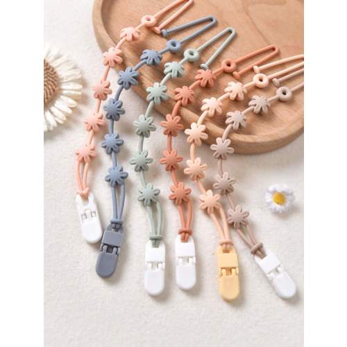 3pcs Baby Daisy Anti-Lost Tether, Fit For Bottles, Pacifiers, Teethers, Toys, Silicone Leash | SHEIN USA
