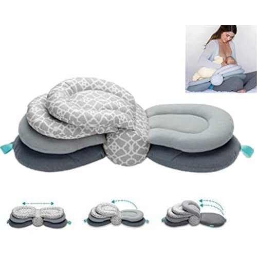 Baby Breastfeeding Pillow Nursing Pillow,Best for Mom,Adjustable Height (Gray)