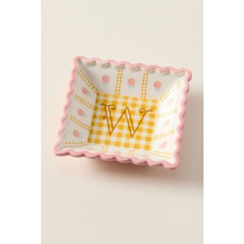 Georgia Monogram Stoneware Trinket Dish