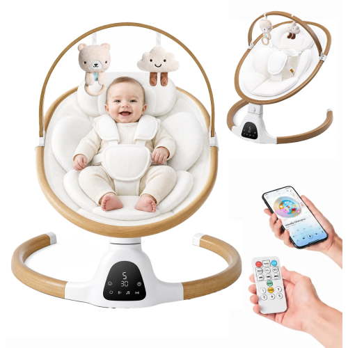 PRVAETU, Baby Swing, Bluetooth Music, 5 Speeds, 10 Lullabies