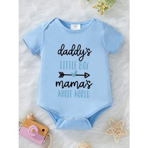 Baby Boy Casual Slogan Print Short Sleeve Romper | SHEIN USA